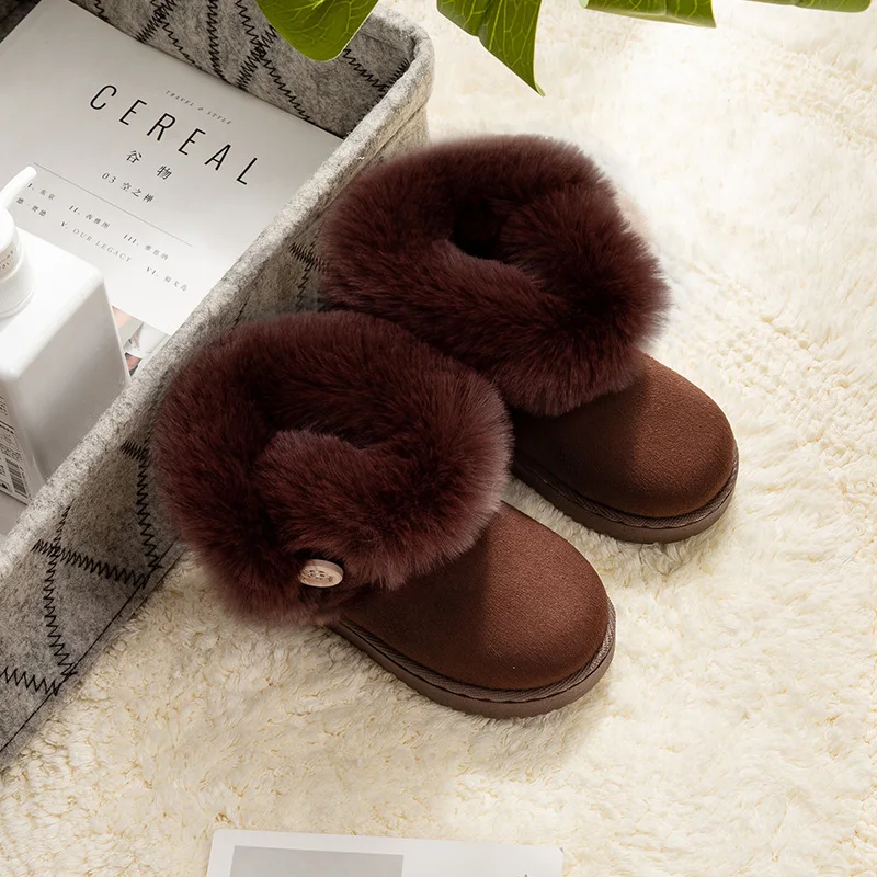 Зимние сапоги детские зимние детская обувь для девочек детские кроссовки для девочек детские розовые кроссовки для малышей - Color: Coffee