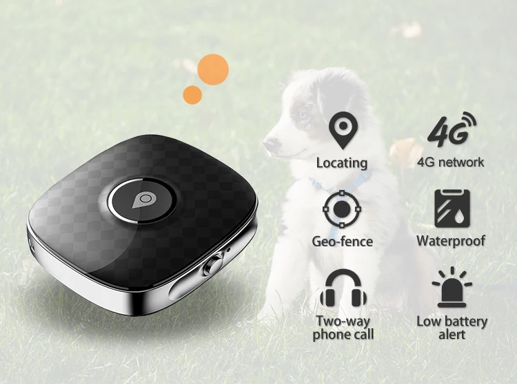4G GPS Pet Tracker, Dog Location Tracker Waterproof Pets Tracking Smart Collar Device 4G LTE Coverage Worldwide