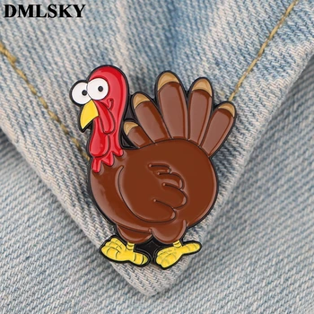 

20pcs/lot DMLSKY Halloween Turkey Brooch Cartoon Enamel Pins For Women Men Backpack Pin Personality Metal badge Jewelry M3901