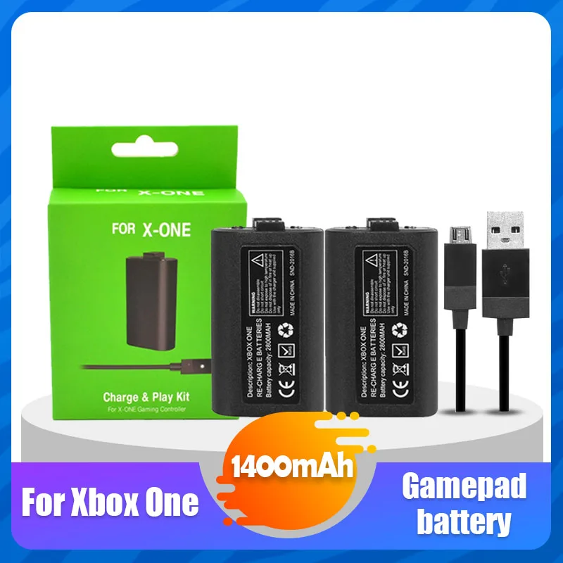 2PCS For Xbox One Wireless Game Controller Gamepad Rechargeable Lithium polymer Battery Pack With 1PCS 2.75m USB Charging Cable |