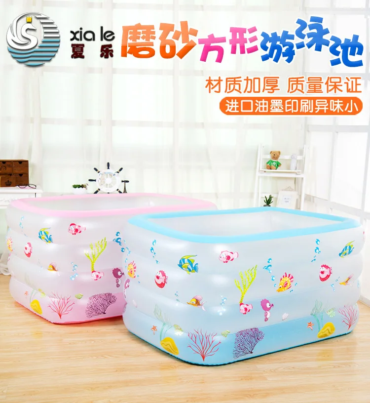 High quality Children's Inflatable Swimming Pool PVC Rectangular Piscina Babys Piscine Bathtub Paddling Pool Havuz 120*105*75cm