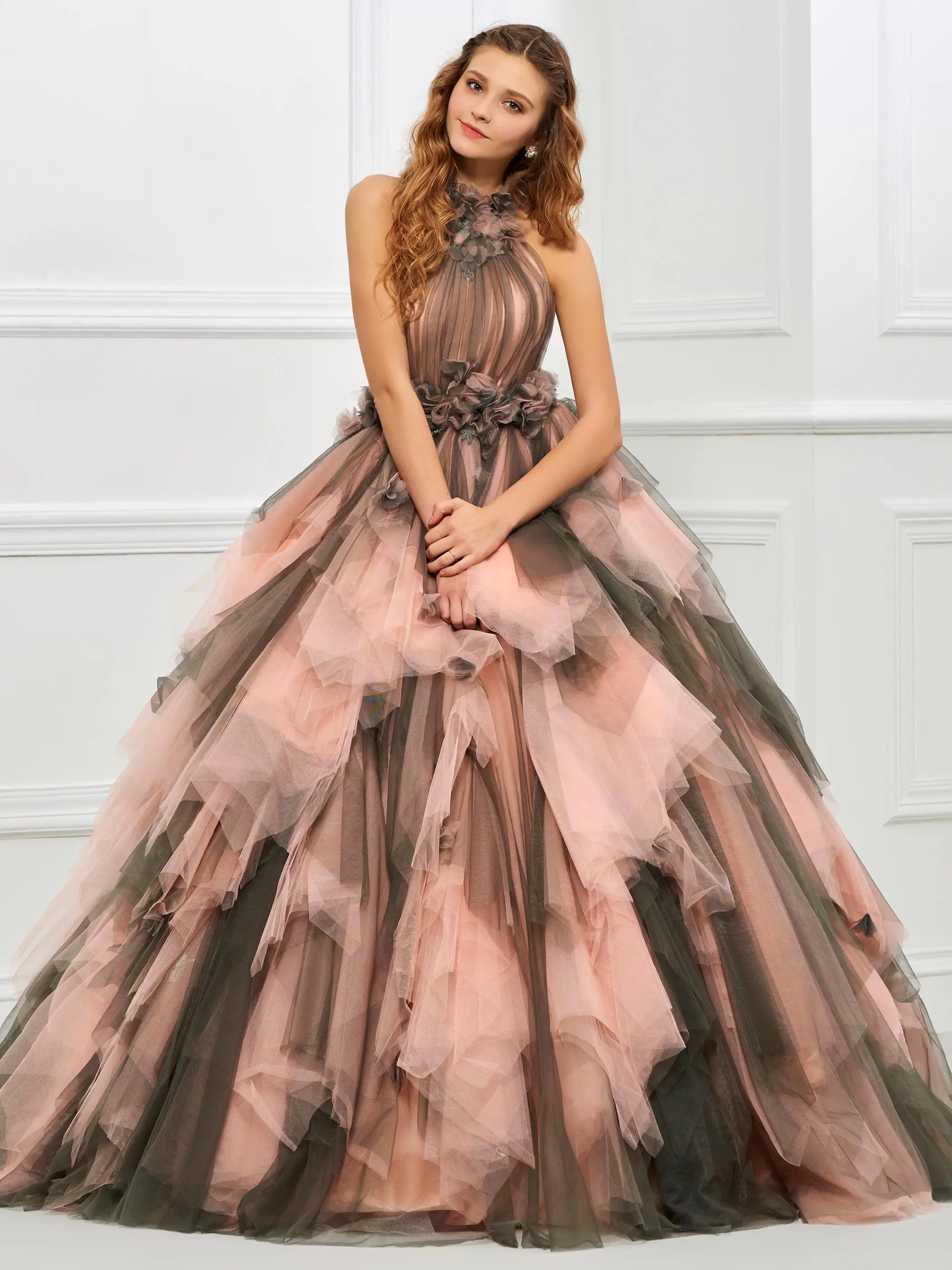 Уникальное бальное платье tanpeller с 3D цветами Quinceanera фатиновое многослойное