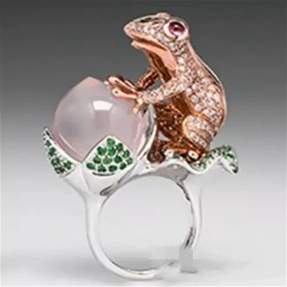 Креативное Кристальное Золотое кольцо в виде лягушки для женщин, модные простые кольца, аксессуары для животных, ювелирные изделия, подарки на годовщину