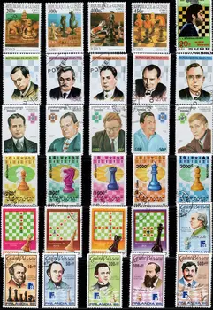 

50Pcs/Lot Chess Stamp Topic All Different From Many Countries NO Repeat Postage Stamps with Post Mark for Collecting