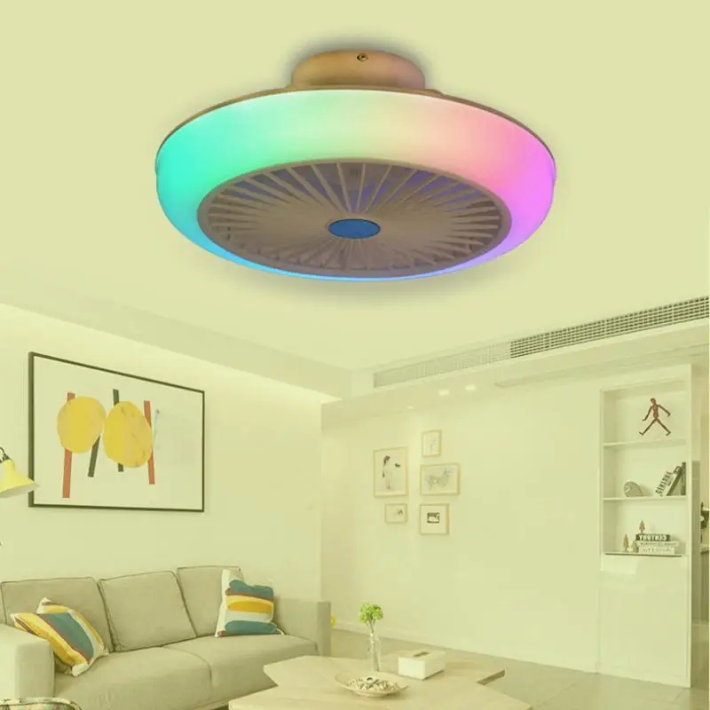 Bedroom Ceiling Fan Nordic Home Dining LED Light Smart APP Bluetooth Music Invisible | Лампы и освещение