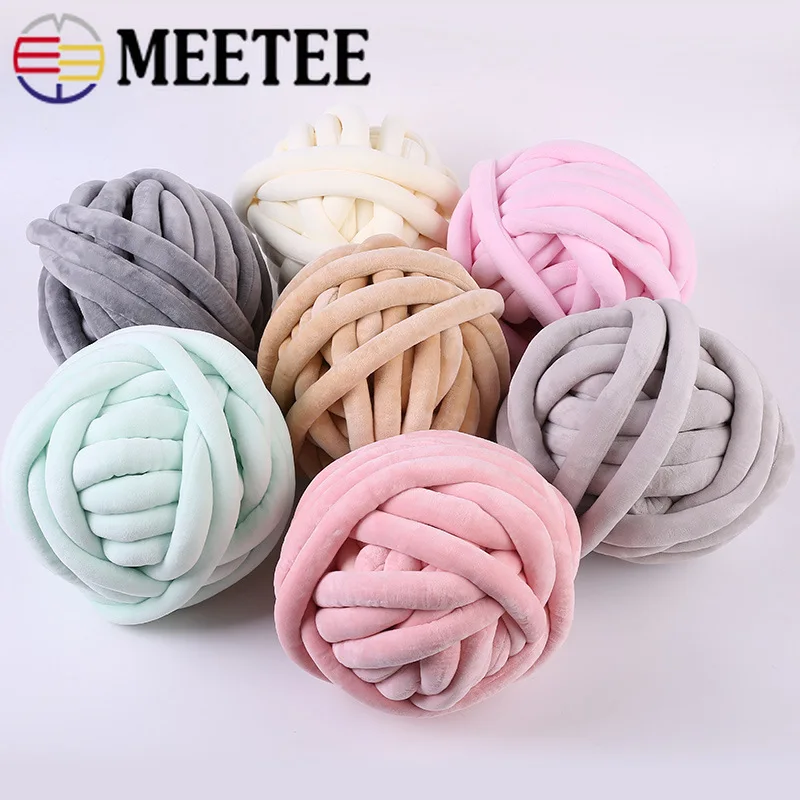 Meetee 2 шт(1 шт = 500 г) Плоский бархат ядро пряжа хлопок бархат ручное вязание шерсть линия DIY одеяло для собачьей клети, конуры, ткачество пряжи аксессуар