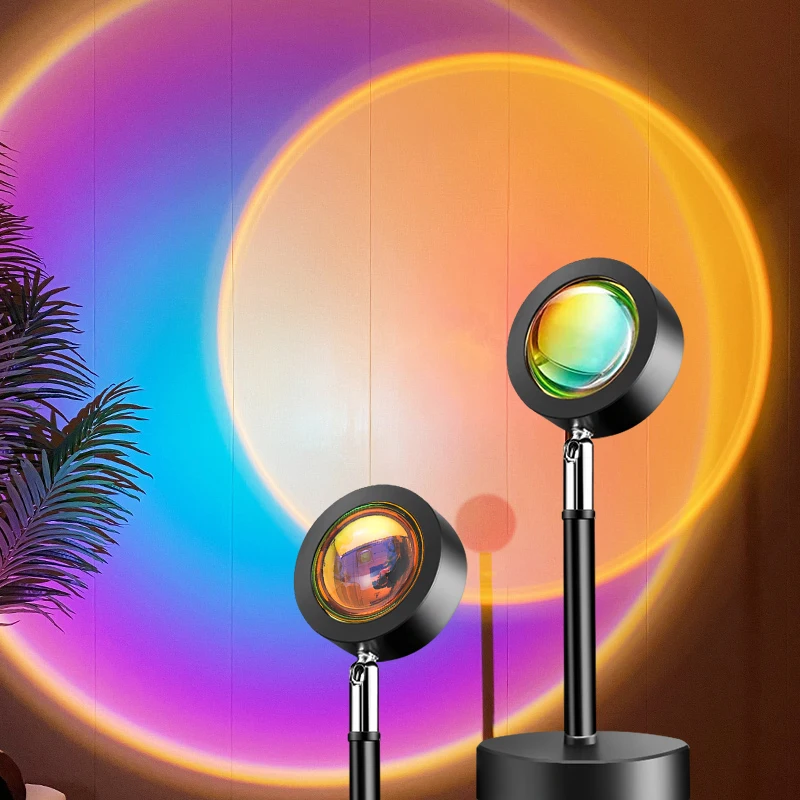 Lámpara de proyección de atardecer, proyector de ambiente Led de noche para Bar, tienda de café, decoración de pared, Fondo de fotografía