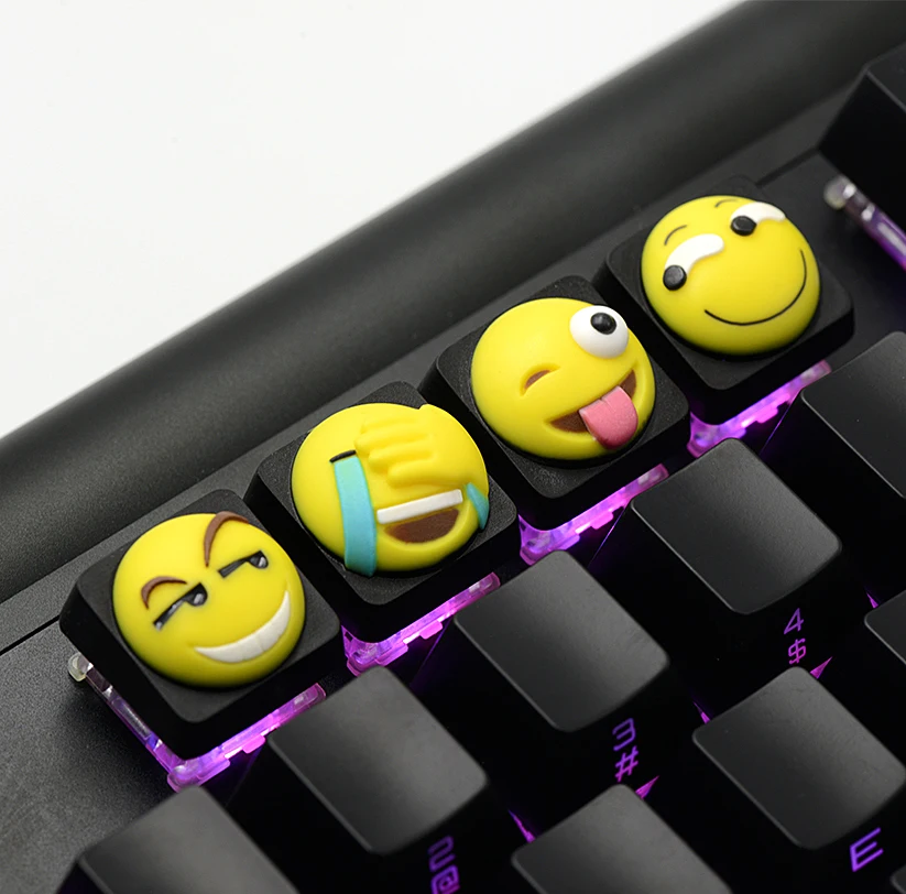 Cool Kit handcraft Cute Face Mood Resin artisan keycaps for mx stem