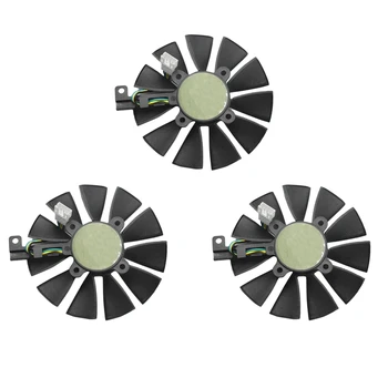 

ie Card Cooling Fan,Radiating 4PIN Computer ,Suitable for ASUS Strix GTX 980Ti GTX 1060 1080 1070 RX 480 580,3Pcs