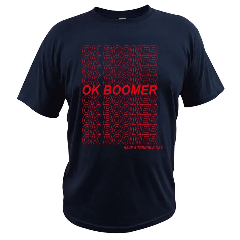 Футболка OK Boomer, новая вещь, новые идеи, цитата, забавная футболка, хлопок, европейский размер, повседневная, круглый вырез