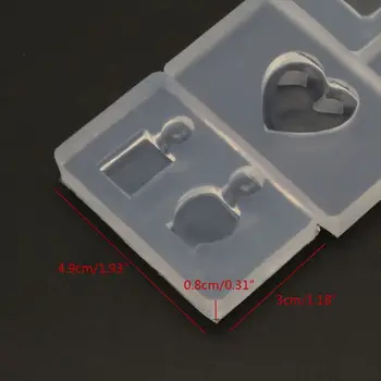 

4Pc Perfume Bottle Star Heart Keychain Pendant Silicone Resin Mold Jewelry Tool