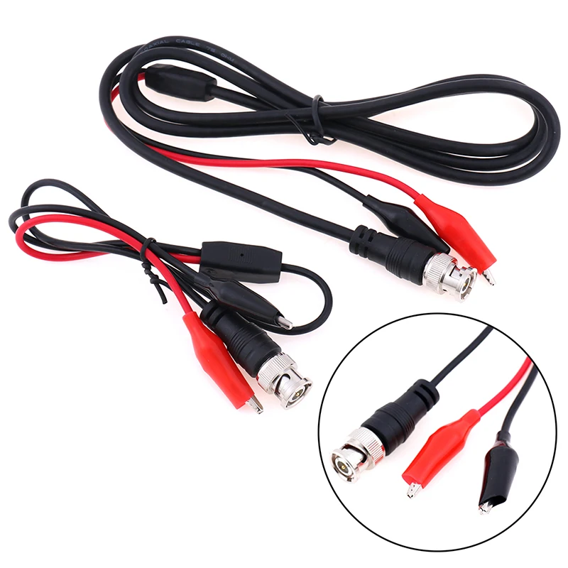 0.5m 1.5m Digital Oscilloscope Probe Bnc Test Leads Bnc Q9 Male To Dual Alligator Clips