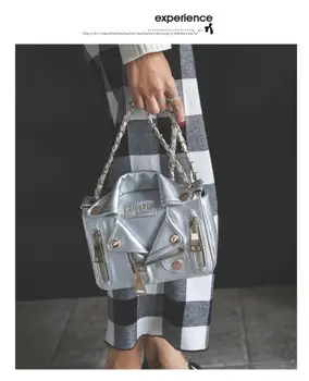 

Women Ladies Fashion Design Handbag Jacket Style Leather Jacket Crossbody Bag