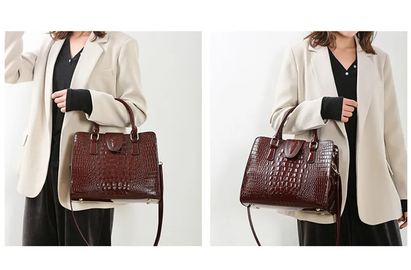 Sac a Main Femme de Marque de Luxe Cuir Для женщин сумка Высокое качество Классический с узором «крокодиловая кожа» Сумки из натуральной кожи сумки на плечо сумка-мессенджер
