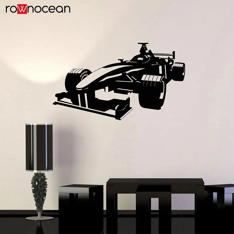 

Car Racing Formula Race Garage Wall Stickers Vinyl Man Cave Decor Cool Auto Body Shop Kids Room Decals Removable Murals Art 3660