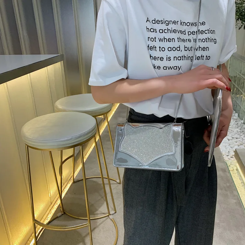 

Summer cat sequ shoulder diagonal bag new 2019 mini chain bag (size)