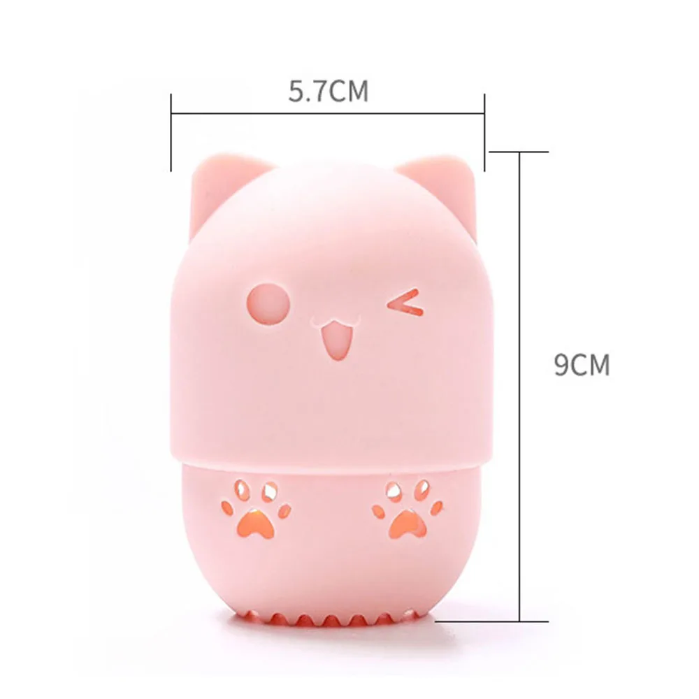 New Kitten Beauty Powder Puff Holder Sponge Makeup Egg Drying Case Portable Soft Silicone Cosmetic Sponge Box Holder