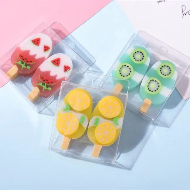 Набор ластиков с фруктами Yummy 2 шт./компл. резинки мороженым забавные детские