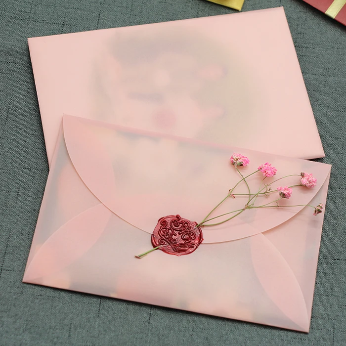 

Pink Retro 40pcs/packSemi-transparent Envelope DIY Envelope Sulfuric Acid Paper Envelope Card Packing Wedding Invitation