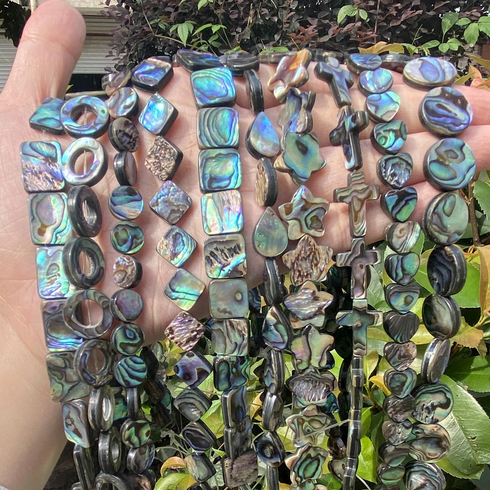 Natürliche graue Abalone unregelmäßige Muschel Perlmutt lose Distanzperlen für Schmuckherstellung DIY Armband Halskette handgefertigt