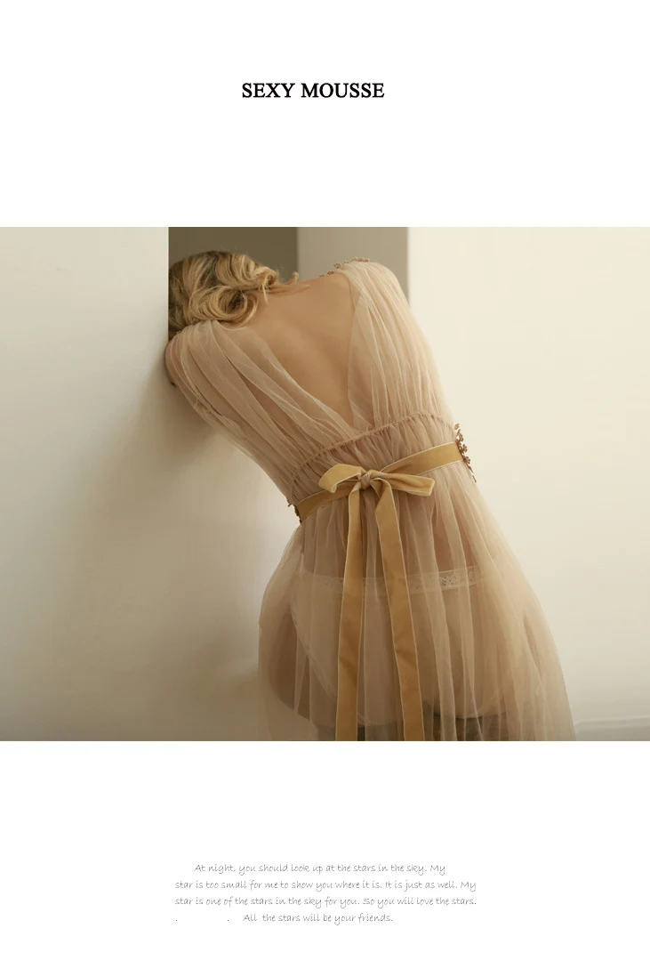Сексуальное женское белье Женская одежда для сна Сетчатое платье прозрачное Сетчатое тонкое мягкое длинное платье с вышивкой черно-белое свадебное платье