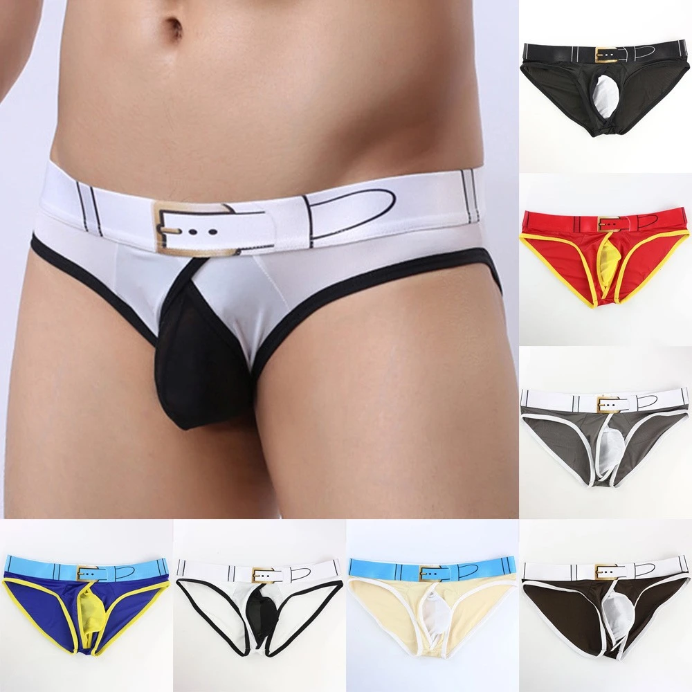 Calzoncillos de moda para hombre, ropa interior Sexy de seda de hielo, cómoda, Gay, pantalones cortos transpirables| | - AliExpress