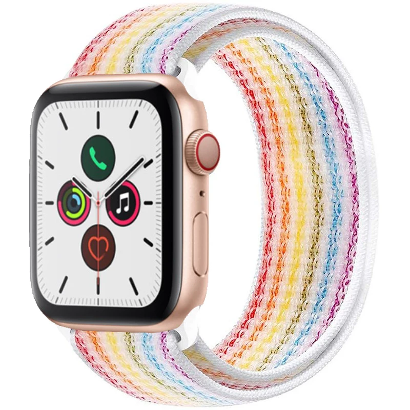 39 Multi Color Ремешок для Apple Watch 44 мм 40 мм ремешок из нейлона iWatch Correa Series 5 4 3 2 Sport Loop 42 мм 38 мм браслет ремешок для часов аксессуары Новинка - Цвет ремешка: 39 Multi Color