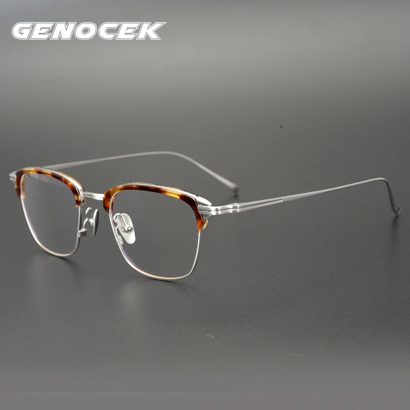 

Designer Luxury Retro Pure Titanium Glasses Frame Men Women Square Myopia Prescription Optical Eyeglasses Frame Vintage Eyewear