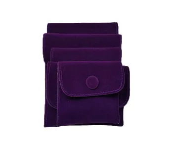 

Envelope velvet Bags Velvet Jewelry Gift Packaging Pouch with Snap Fastener Dust Proof jewelry Storage purple