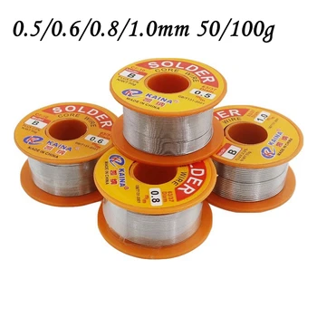 

0.5/0.6/0.8/1.0mm 50/100g Welding Wire Roll 2.0% 45FT Tin Lead Tin Wire Melt Rosin Core Solder Soldering Wire Roll