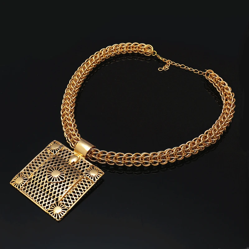 Fani Дубай Золотой загадочный пленительный браслет ожерелье серьги, браслет, кольцо ювелирный набор Модный свадебный женский свадебный костюм ювелирный набор