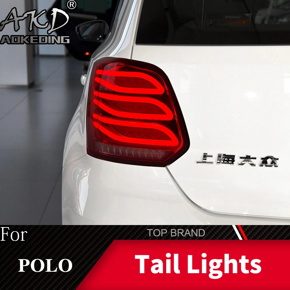 Задний фонарь для Volkswagen 2009- Polo Mk6 светодиодный задние фары, противотуманные фары Дневные ходовые огни DRL Тюнинг автомобилей Автомобильные аксессуары