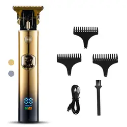Black Hair Clipper Set For Men Electric All In One Hair Trimmer Rechargeable Professional Barber Clippers Cordless Cllipper