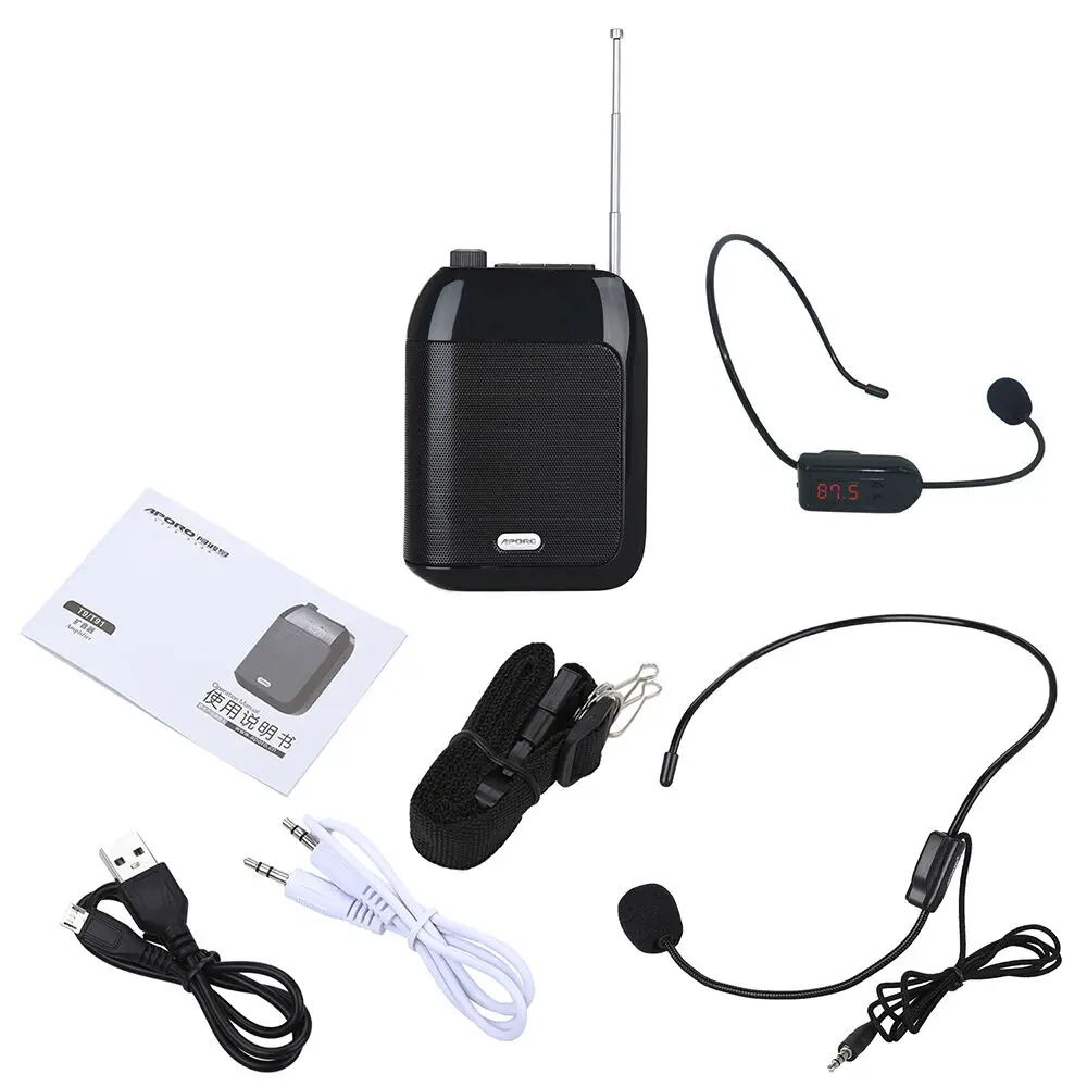 Aporo t9 15w Amplificador de Voz Alto-falante Rádio fm Função de Gravação sem Fio Micphone 87mhz108mhz para Reunião - Image 6