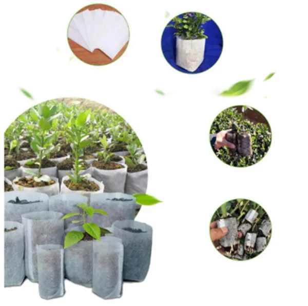 50 шт./лот биоразлагаемые мешки для питомника горшки для выращивания горшки для овощей для выращивания сада