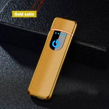 

New Gold Satin Series Electronic Lighters Popular Charging Lighter Touch Screen Sensor Men and Women Car Cigarette Accessories