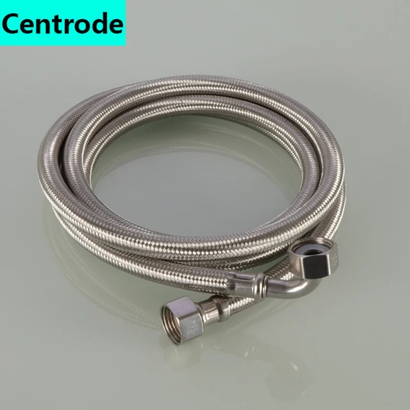 Unilateral articulated elbow 304 stainless steel braided hose water heater toilet angle valve faucet hot cold water inlet pipe stainless steel tube steel pipe