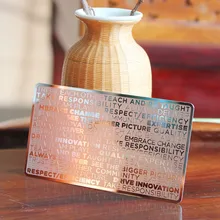 Зеркальная Роскошная Выгравированная металлическая визитная карточка из нержавеющей стали