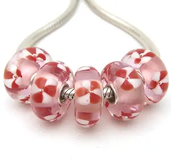 

JGWGT 2297 5X 100% Authenticity S925 Sterling Silver Beads Murano Glass beads Fit European Charms Bracelet diy jewelry Lampwork