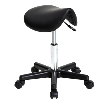 

【UK Warehouse】Saddle Stool Plastic Flat Feet Rotation Bar Stool Black {Free Shipping UK} Drop Shipping