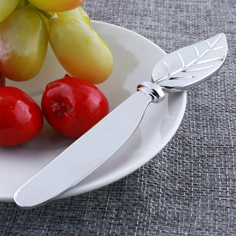 Table Handle Leaf Cheese Bread Butter Knife Zinc Alloy Master Butter Dessert Jam Cheese Slicer Spreader Plate Breakfast Tools