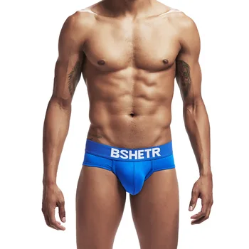 

New European and American Men's Underwear Cotton Low Waist Solid Color Briefs Men