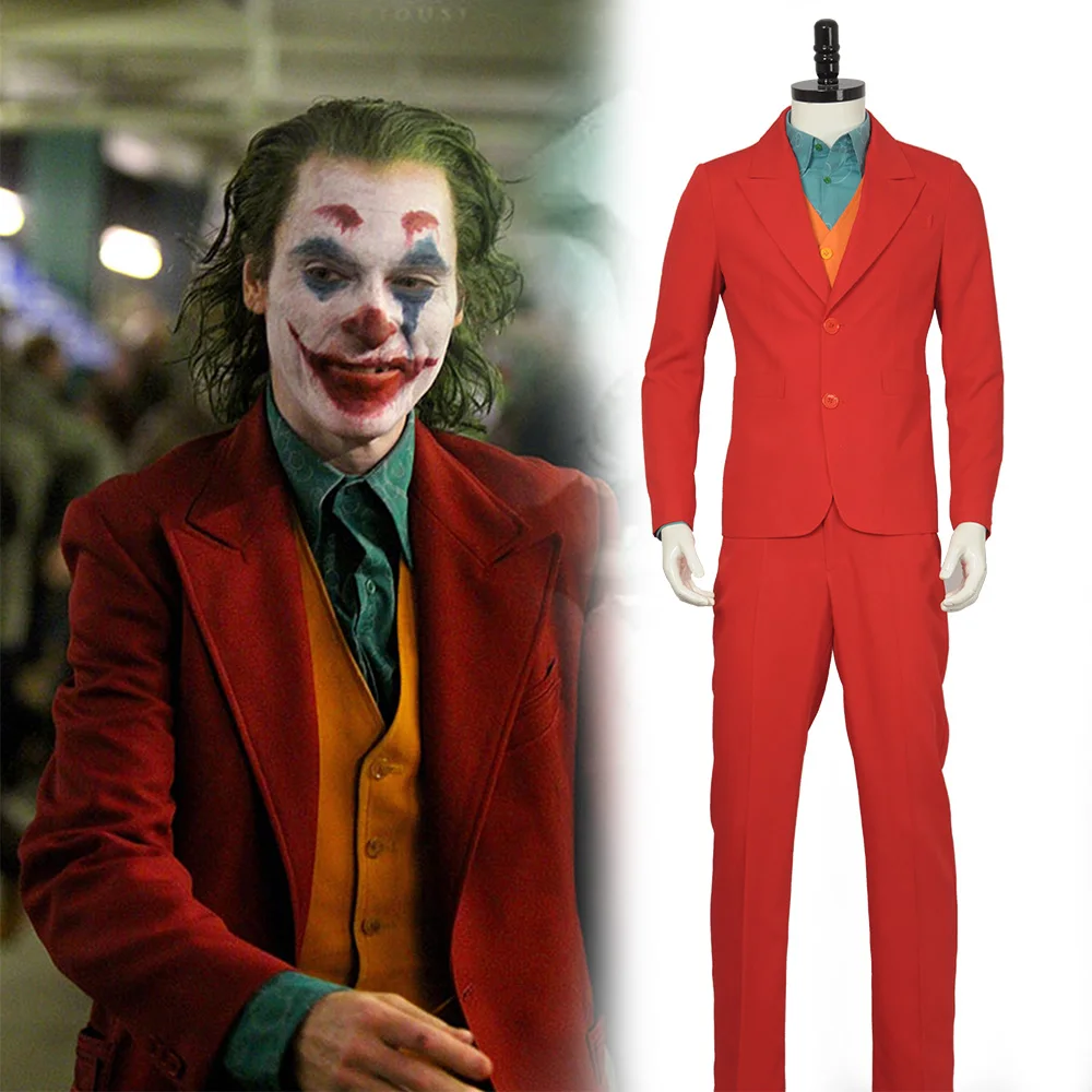 

Game Costume Joker Cosplay Costume Custom Uniform For Adult Men Full Outfit Red Jacket Green Shirt Halloween Carnival Christmas