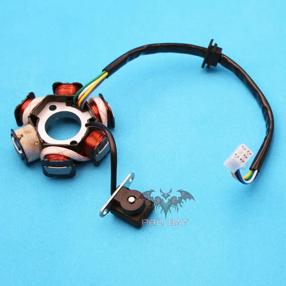 6 Полюс Магнето маховик Статор для GY6 50cc 125cc 150cc боксе Quad Dirt Bike ATV багги Скутер мопед