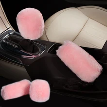 Ручка переключения передач для ручного тормоза автомобиля, мягкие плюшевые ручки ручного тормоза, ручка переключения передач, крышка стояночного тормоза, аксессуары для украшения интерьера автомобиля