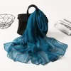 Chiffon Scarves Spring Summer Silk Scarf Fashion Women Solid Color Long Soft Wrap Bandana Muslim Shawl Beach Sunscreen Hijab 2