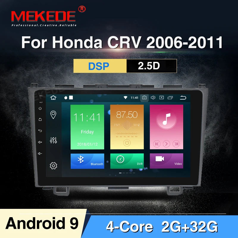 MEKEDE Android 9,0 Автомобильный мультимедийный плеер Автомобильный dvd gps навигация для Honda CRV 2007-2011 9 ''1024*600 экран wifi BT SWC RDS - Цвет: 32G