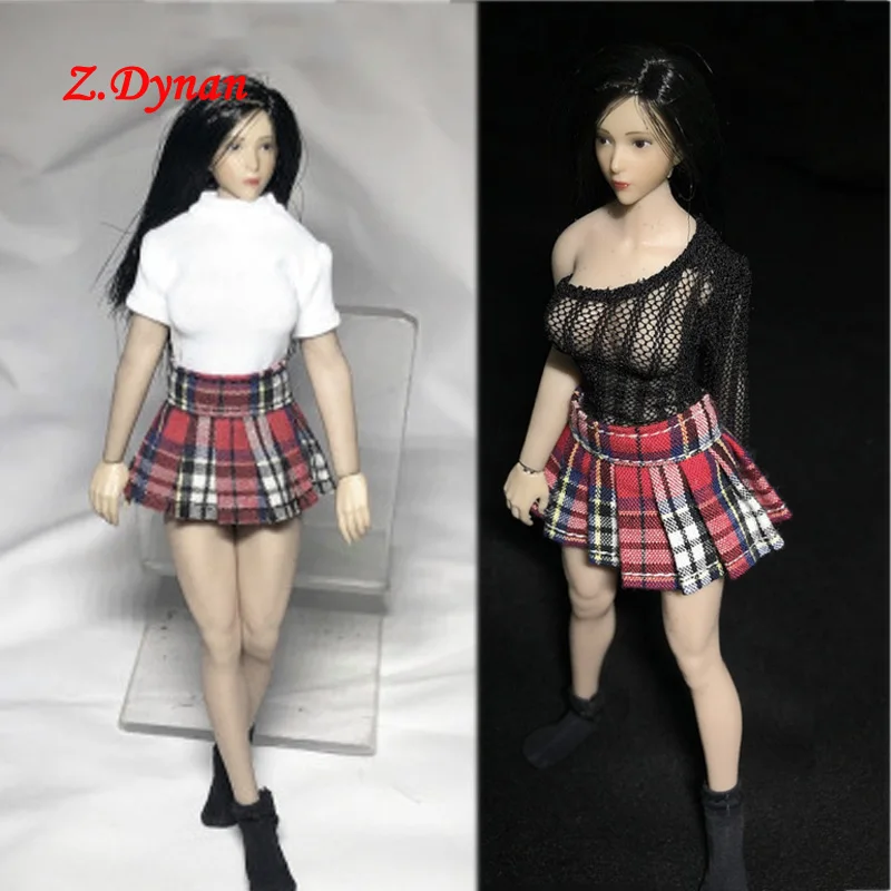 In Stock 1/12 scale female action figures Pleated Dress shirt for