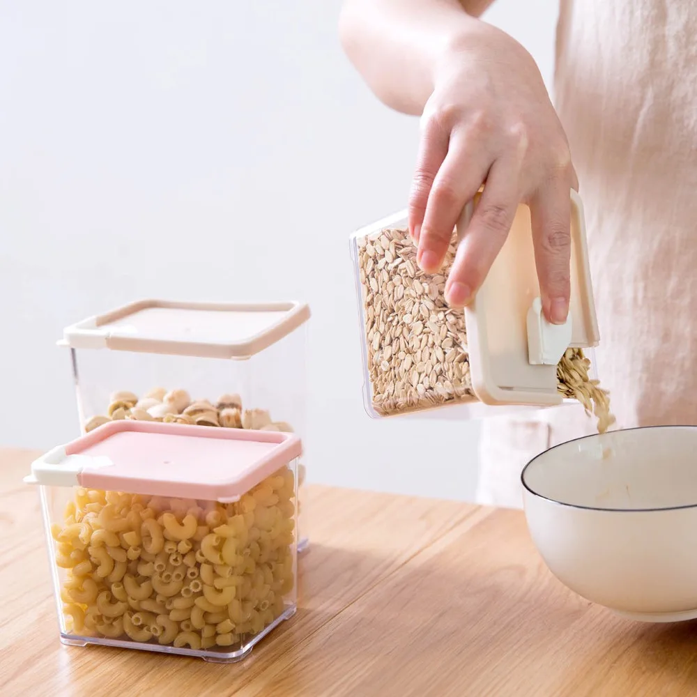 Clear Kitchen Sealed Jar Plastic Food Storage Box Miscellaneous Grains Dried Fruit Tank Nuts Candies Cookies | Дом и сад