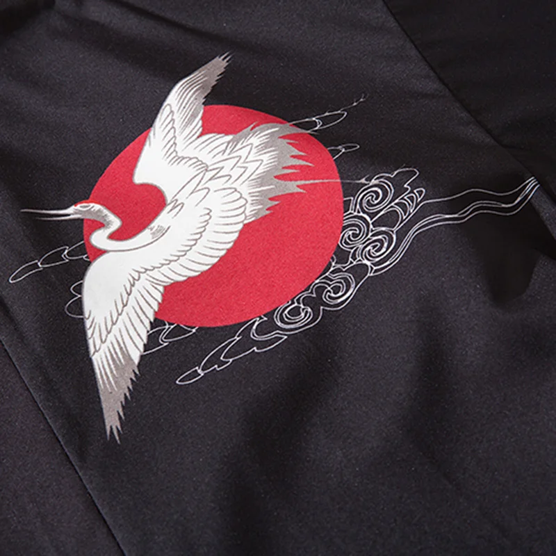 Японские куртки типа кимоно журавль Lucky Red Cloud Print 2020 мужская уличная куртка